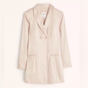 Abercrombie & Fitch Satin Champagne Blazer Dress Size Small